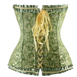Embroidered Front Zipper Corset N4804