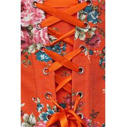 Floral Fantasy Denim Corset Orange N5043