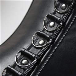 Vegan Leather buckle Sides Corset N5109