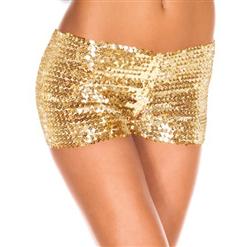 Gold Sequin Booty Shorts N5135