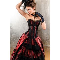 Can Can Black and Red Corset N5196