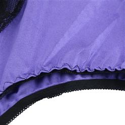 Sexy Purple Spaghetti Straps Deep V  Front Lace Backless Bodysuit Lace Teddies Lingerie N5600