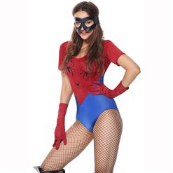 Women's Spider Short Sleeves Leotard Theatrical Fancy Ball Adult Halloween Costume N5615