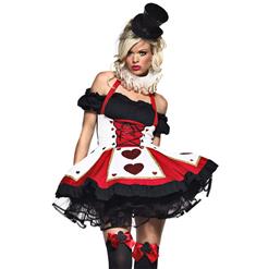 Queen of Hearts Halloween Costume, Alice In Wonderland Queen Of Hearts Halloween Costume, #N5616