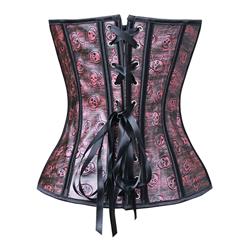Pink Stamped Leather Underbust Corset N5730