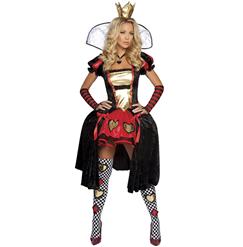 Deluxe Queen Of Hearts Costume, Wicked Wonderland Queen Costume, Wicked Wonderland Queen Of Hearts Costume, #N5849