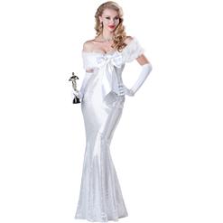 Seductive Starlet Costume, Hollywood Awards Costume, Grammy Costume, Movie Awards Costume, Deluxe White Dress Costume, #N5894
