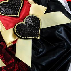 Deluxe V-neck Heart Stand Collar Alice in Wonderland Queen of Heart Costume N5975