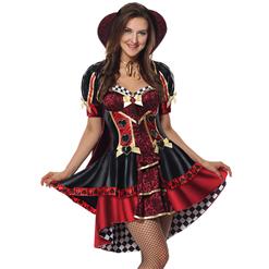 Deluxe V-neck Heart Stand Collar Alice in Wonderland Queen of Heart Costume N5975