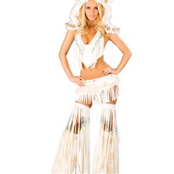 Deluxe Sexy White Indian Costume N6204