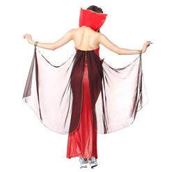 Deluxe Devilish Red Halter Sleevsless Backless Split-Front  Adult Halloween Fancy Ball Costume N6239