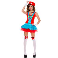 Red Playful Plumber Costume N6289