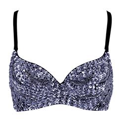 Studded Bead and Sequin Bra Top, Sequin B Cup Underwire Bra Top, Studded Bead and Sequin B Cup Bra, #N6391
