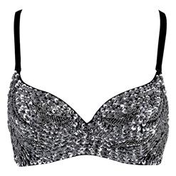 Studded Bead and Sequin Bra Top, Sequin B Cup Underwire Bra Top, Studded Bead and Sequin B Cup Bra, #N6391