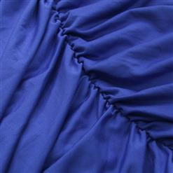 Sexy Royal Blue Sqeuins Halter Sleeveless Mini Dress Clubwear N6485