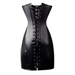 Leather Lace Up Corset Dress N6549
