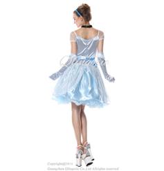 Elegant Adult Celeste Princess Cinderella Translucent  Role Play Cosplay Costume N6560