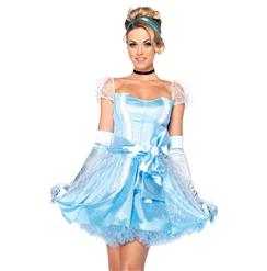 Elegant Adult Celeste Princess Cinderella Translucent  Role Play Cosplay Costume N6560