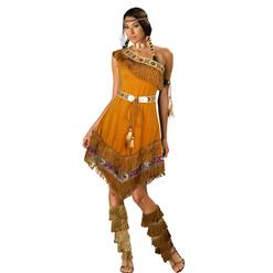 Indian Maiden Costume, Cute Indian Costume, Sexy Pocahontas Costume, Tan Indian Costume, Sexy Native Costume, #N6723
