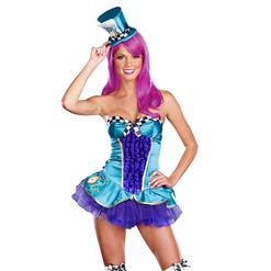 Totally Mad Costume, Neon Mad Hatter Costume, Adult Hatter Costume, Female Mad Hatter Costume, #N6766