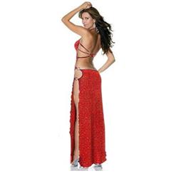 Red Mesh Sexy Long Gown N7369