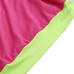 2 pcs Fashion Neon Color Short Cut Crop Top and  High Waist Wrap Skirt Set N7648