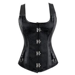 Leather Jacquard Weave Strap Corset N7720