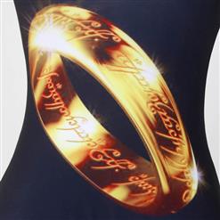 Sexy Gleaming Gold Ring Print One-piece Teddy Swimwear N7756