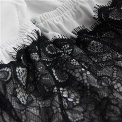 White Overbust Black Lace Mini Dress Clubwear  N7782