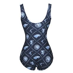 Stylish 3D Print Throne Win or Die Badge Pattern One-piece Swimsuit N7804