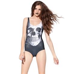 Skull Swimsuit, Skull Black Swimsuit, Skull Teddy Bathing Suit, #N7812