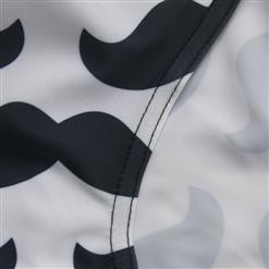 Stylish Moustache Print Teddy One-piece Swimsuit N7913