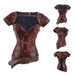 Steampunk Overbust Corset with Jacket & Blet N7942