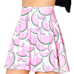 Watermelon Skater Skirt, Skater Skirt, Watermelon Skirt, Printed Summer Skirt, Summer Day Wear, Fashion Summer Skater Skirt,  #N7990