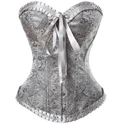 Floral Sweetheart Corset, Palace Butterfly Bow Lace Corset, Floral Jacquard Sweetheart Corset, #N8001