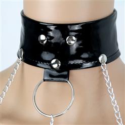 Leather and Chains Cupless Bra Set N8475