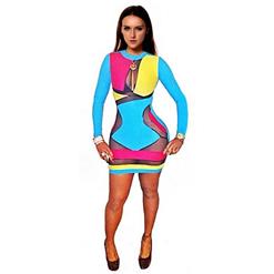Multi Color Bodycon Dress, Celebrity Bodycon dress, sexy club wear bandage dress, #N8528