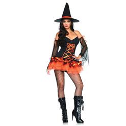 Hocus Pocus Hottie Costume, Fairytale Witch Costume, Sexy Orange and Black Witch Costume, #N8535