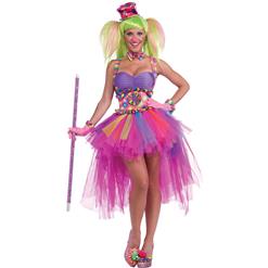Colorful Clown Cutie Costume, Tutu Lulu Clown Costume, Adult Circus Clown Costume, #N8612