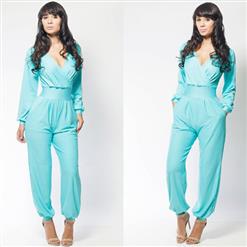 Sexy Deep V Clubwear Jumpsuits, Deep V Bandage Bodycon Jumpsuit, Party Evening Backless Jumpsuits Dress, #N8634