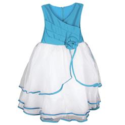 Blue And White Princess Flower Fold Dress N9006