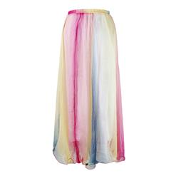 Wrapped Chest Rainbow Tent Dress, Multicolour Full Half-length Maxi Chiffon Skirt, Strapless Two Dressing Ways Dresses, #N9063