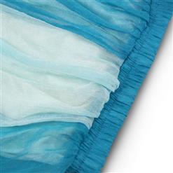 Blue Gradient Maxi Boho Skirt N9065