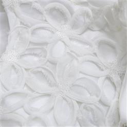 Fairy White Applique Work Wedding Dress N9094