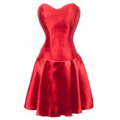 Red Flared Corset Dress N9170