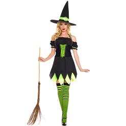 Black and Green Witch Costume, Evil Witch Halloween Costume, Dark Girl Witch Costume, #N9188
