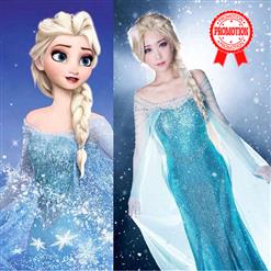Inspired Princess Elsa Dress, Frozen Elsa Adult Dress, Disney Movies Frozen Snow Queen Elsa Costume, Frozen Princess Elsa Cosplay Costume, #N9189