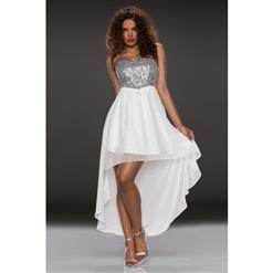 White Sexy Dew Chest Dress N9283