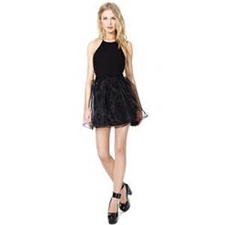Black Sexy Collarbone Party Dress N9295