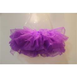 Purple Organza Costume Tutu, ballet's Petticoat, Short Purple Trim Petticoat, Purple Tiered Tutu Skirt, #HG9339